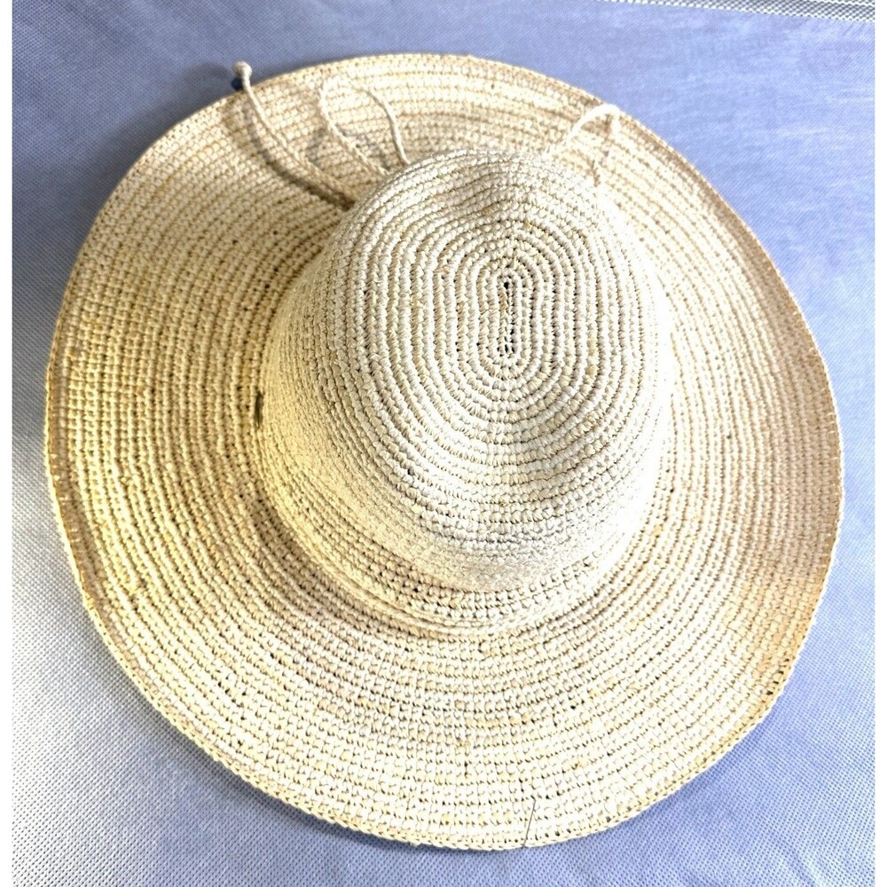 Scala Womens Wide Brim Straw Sun Hat With Tie Natural Color